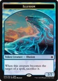 Illusion // Saproling Double-Sided Token - Foil Illusion Saproling Double