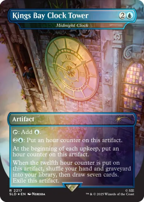 Kings Bay Clock Tower - Midnight Clock - Rainbow Foil