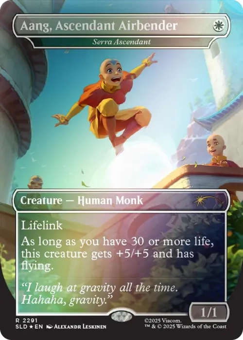Aang, Ascendant Airbender - Serra Ascendant - Rainbow Foil