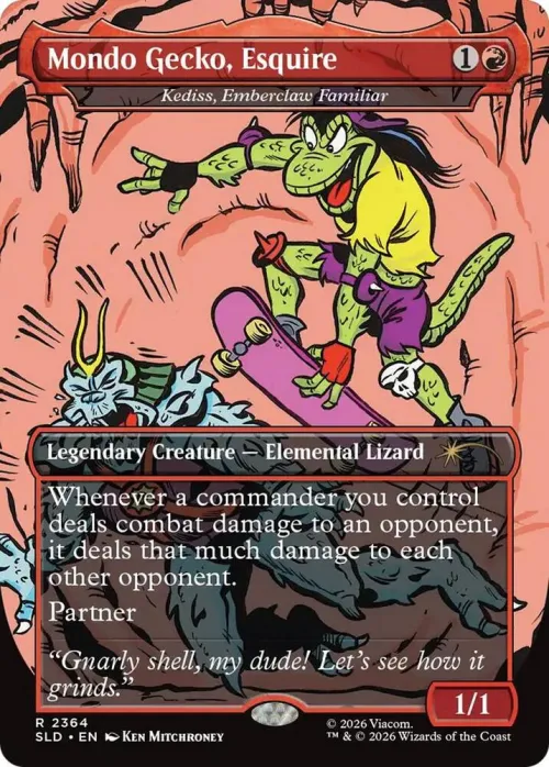 Mondo Gecko, Esquire - Kediss, Emberclaw Familiar - Foil