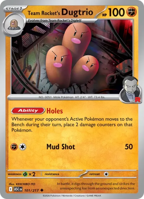 Team Rocket's Dugtrio - Energy Symbol Pattern