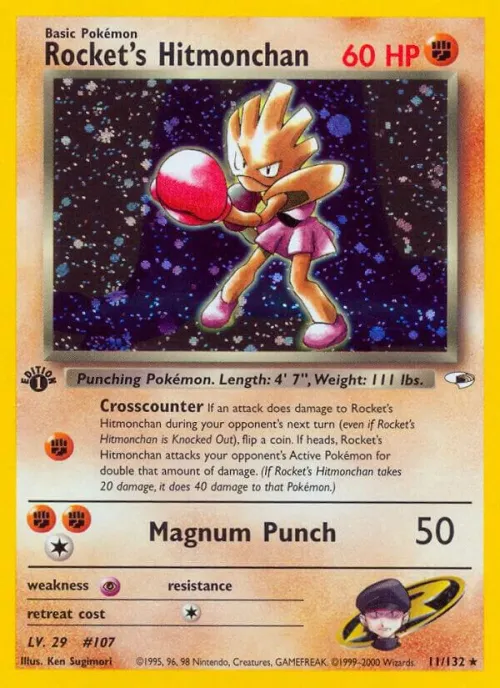 Rocket's Hitmonchan - 1st Edition Holo