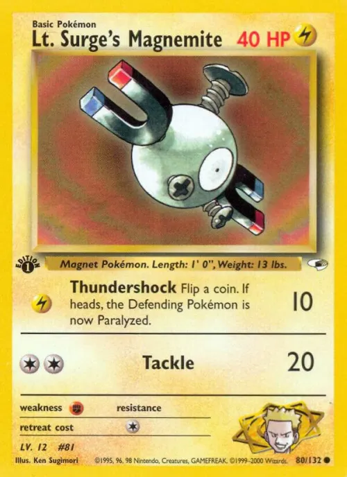 Lt. Surge's Magnemite (80) - 1st Edition