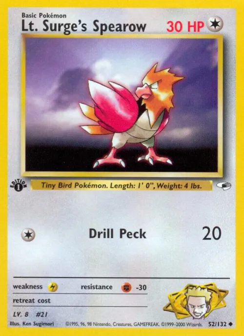 Lt. Surge's Spearow (52) - 1st Edition