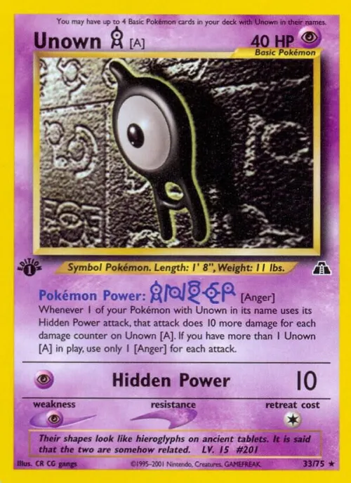 Unown [A] (33) - 1st Edition