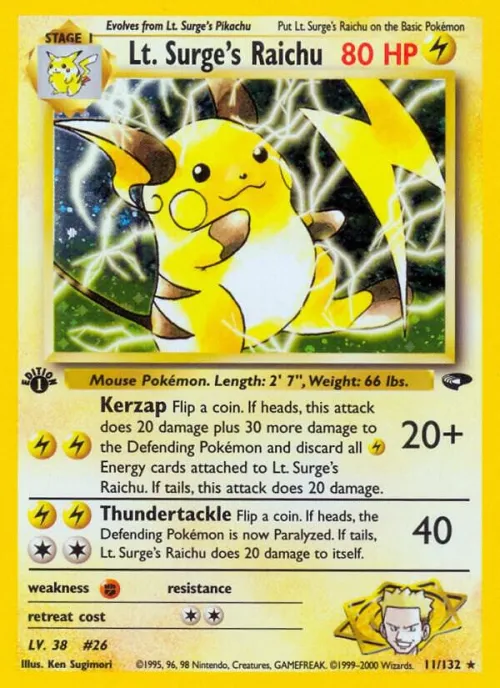 Lt. Surge's Raichu - 1st Edition Holo