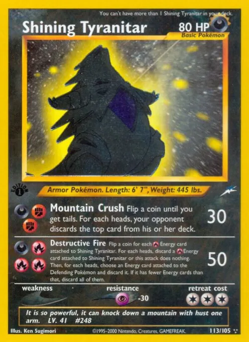Shining Tyranitar - 1st Edition Holo