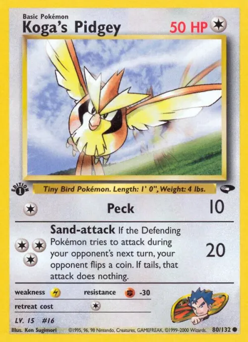 Koga's Pidgey (80) - 1st Edition