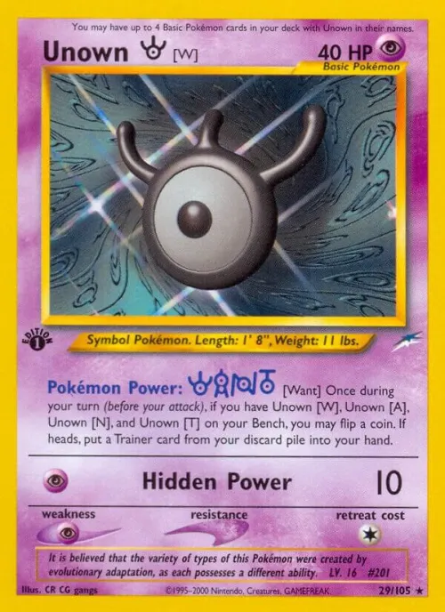 Unown [W] - 1st Edition
