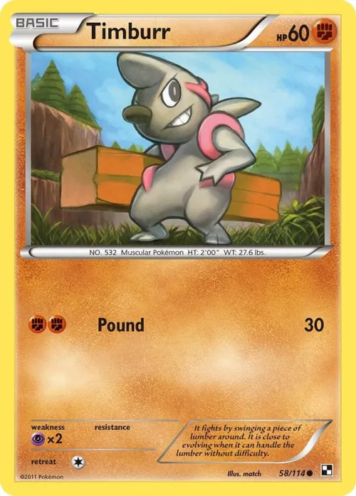 Timburr (58) - Reverse Holo