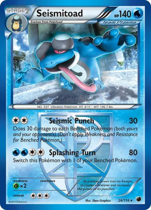 Seismitoad (Team Plasma) - Reverse Holo