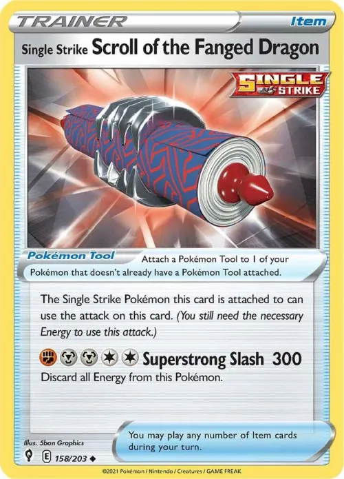 Single Strike Scroll of the Fanged Dragon - Reverse Holo