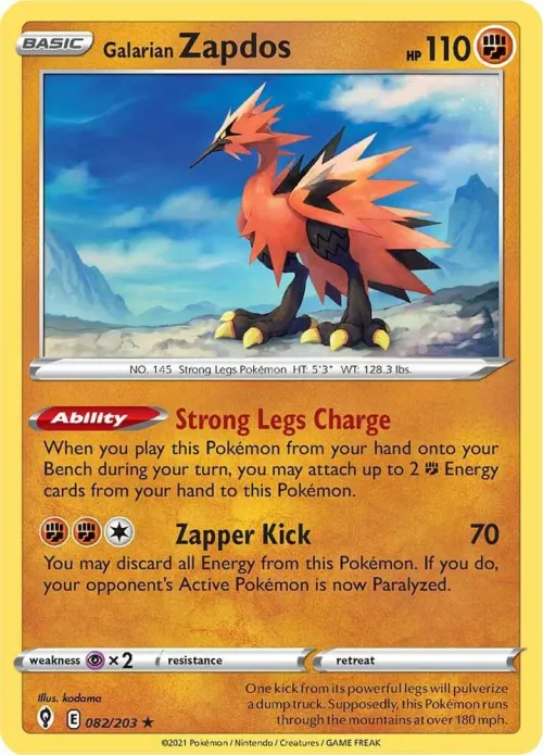 Galarian Zapdos - Reverse Holo