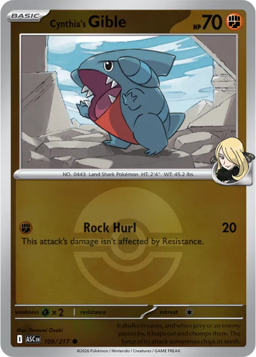 Cynthia's Gible - Poke Ball