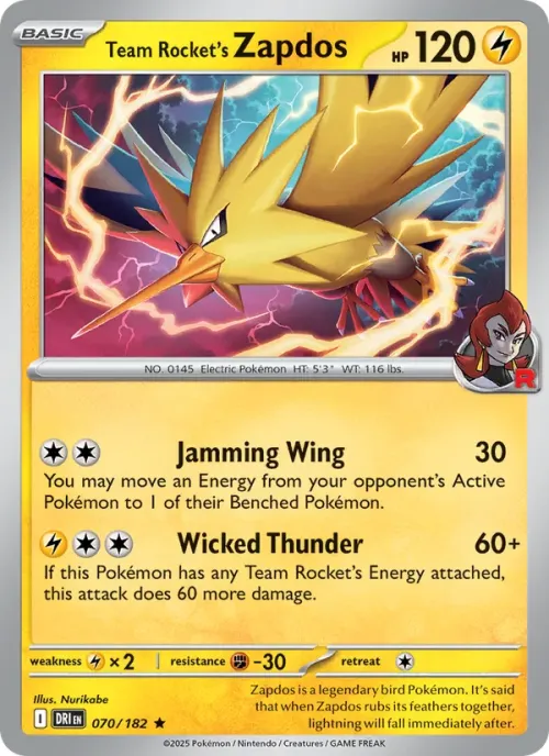 Team Rocket's Zapdos - Reverse Holo