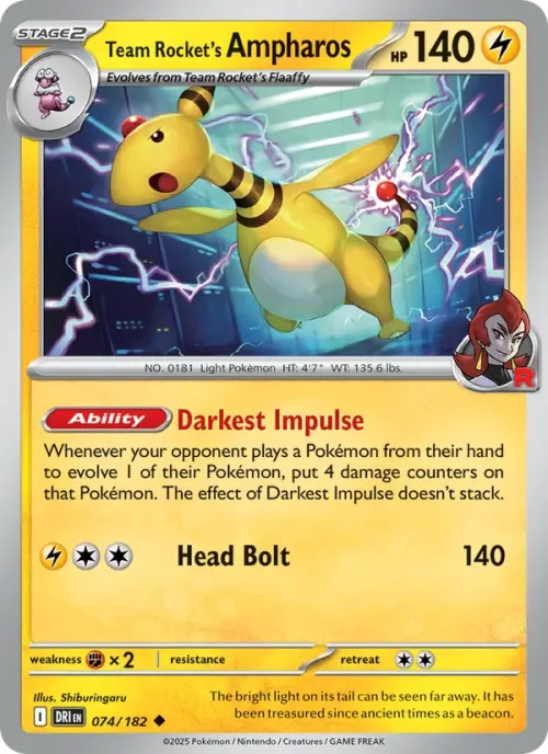Team Rocket's Ampharos - Reverse Holo