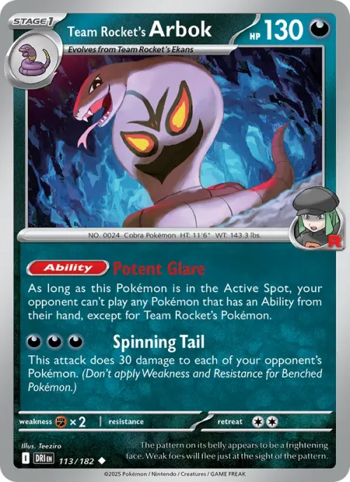 Team Rocket's Arbok - Reverse Holo