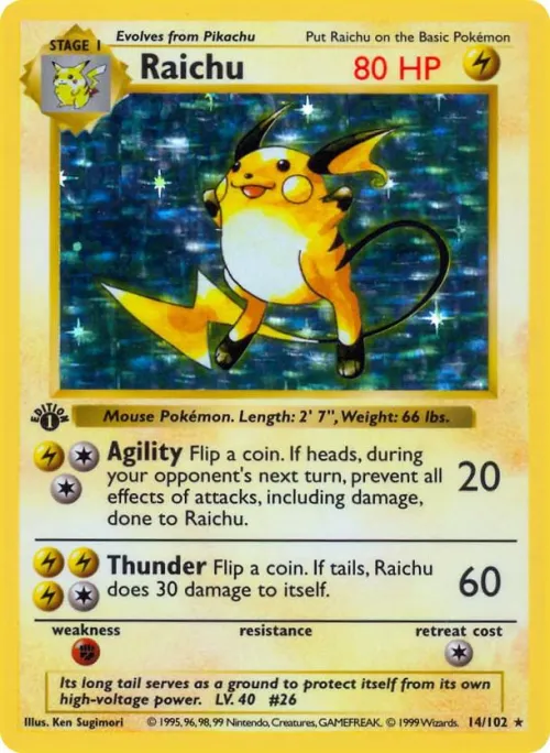 Raichu - 1st Edition Holo