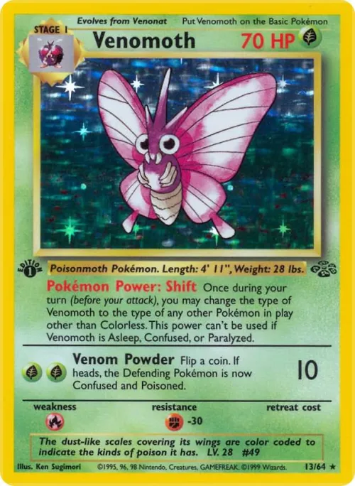Venomoth (13) - 1st Edition Holo