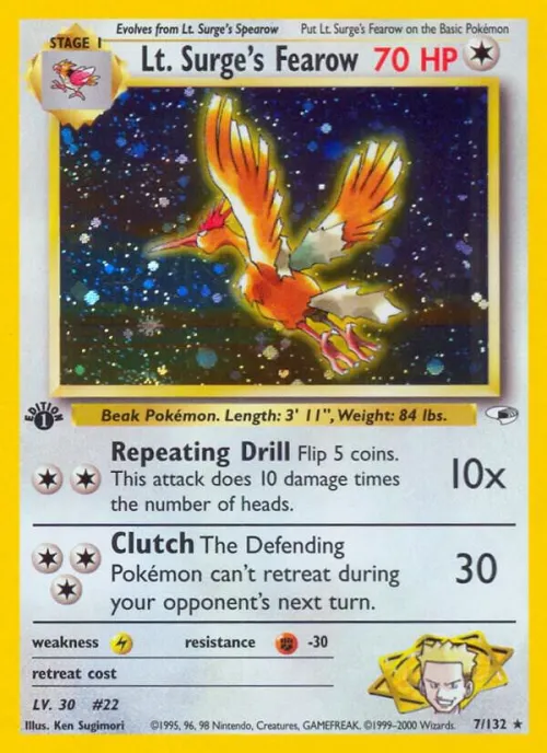 Lt. Surge's Fearow - 1st Edition Holo