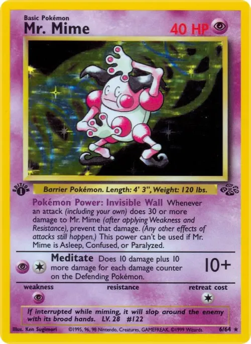 Mr. Mime (6) - 1st Edition Holo