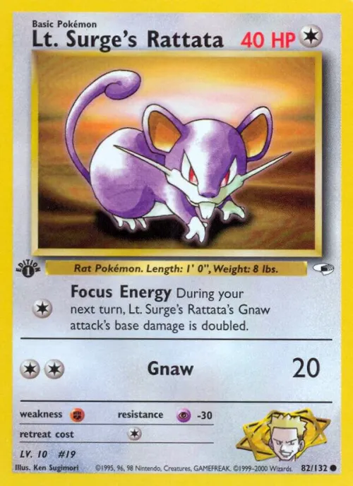 Lt. Surge's Rattata - 1st Edition
