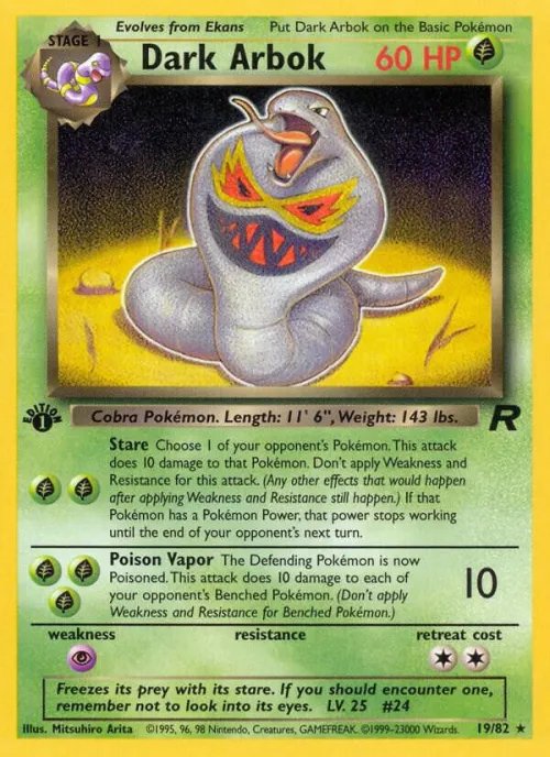 Dark Arbok (19) - 1st Edition