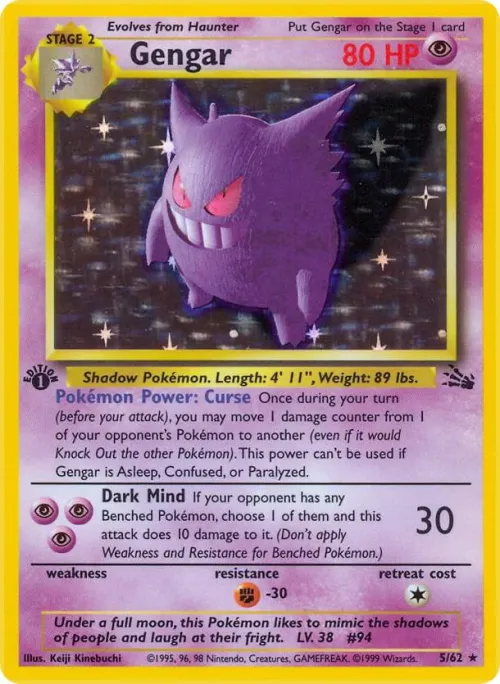 Gengar (5) - 1st Edition Holo