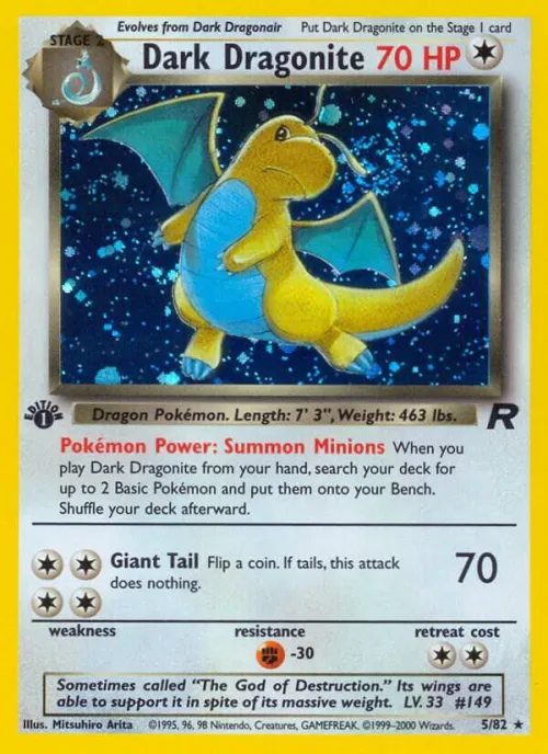 Dark Dragonite (5) - 1st Edition Holo