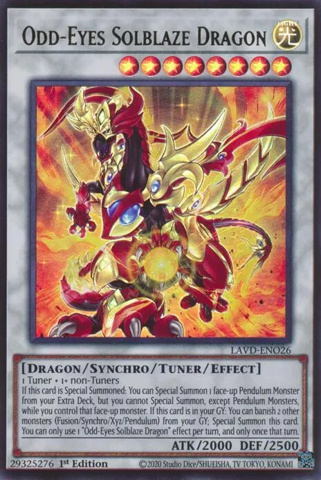Odd-Eyes Solblaze Dragon - 1st Edition