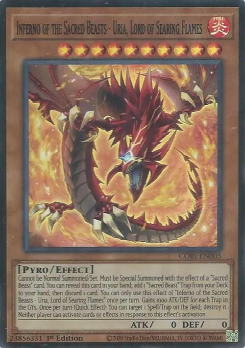 Inferno of the Sacred Beasts - Uria, Lord of Searing Flames - 1st Edition