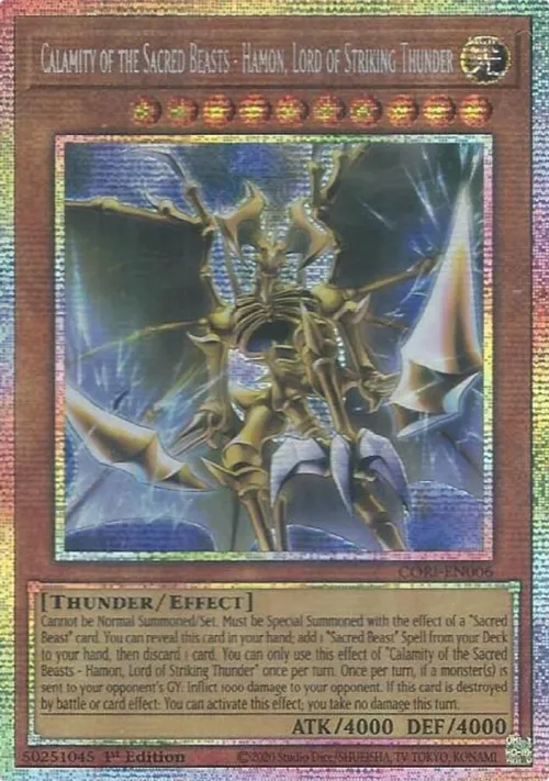 Calamity of the Sacred Beasts - Hamon, Lord of Striking Thunder - Starlight Rare