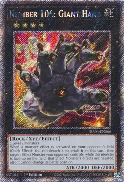 Number 106: Giant Hand - Platinum Secret Rare