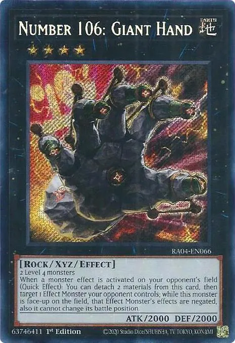 Number 106: Giant Hand - Secret Rare