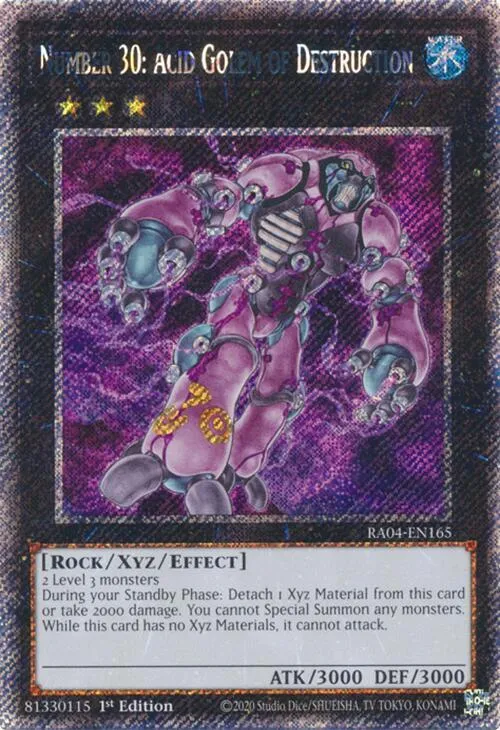 Number 30: Acid Golem of Destruction - Platinum Secret Rare