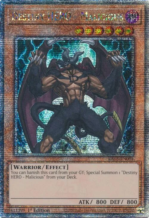 Destiny HERO - Malicious - Quarter Century Secret Rare