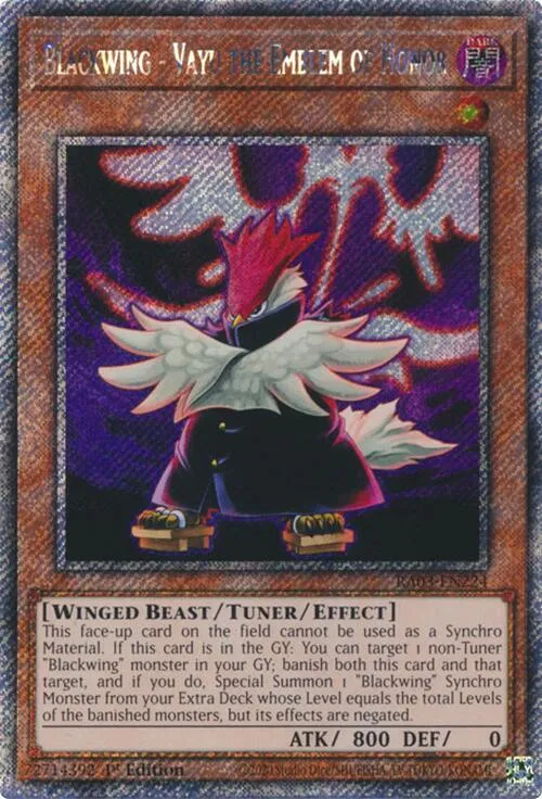 Blackwing - Vayu the Emblem of Honor - Platinum Secret Rare