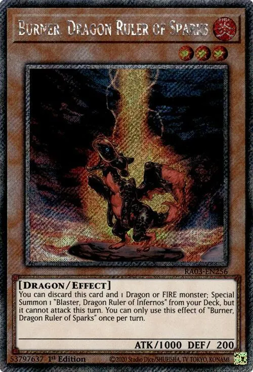 Burner, Dragon Ruler of Sparks - Platinum Secret Rare