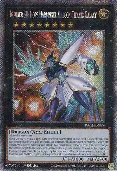 Number 38: Hope Harbinger Dragon Titanic Galaxy - Platinum Secret Rare