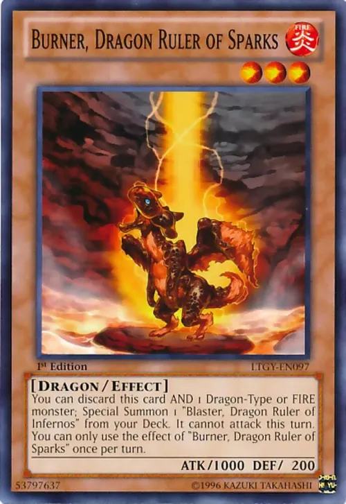 Burner, Dragon Ruler of Sparks - 1st Edition