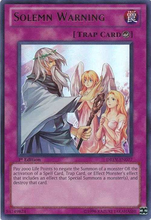 Solemn Warning - 1st Edition