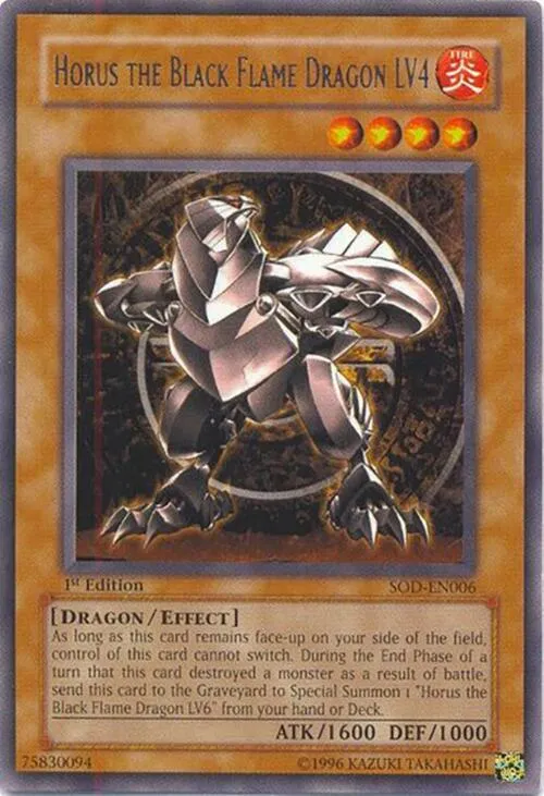 Horus The Black Flame Dragon LV4 - 1st Edition