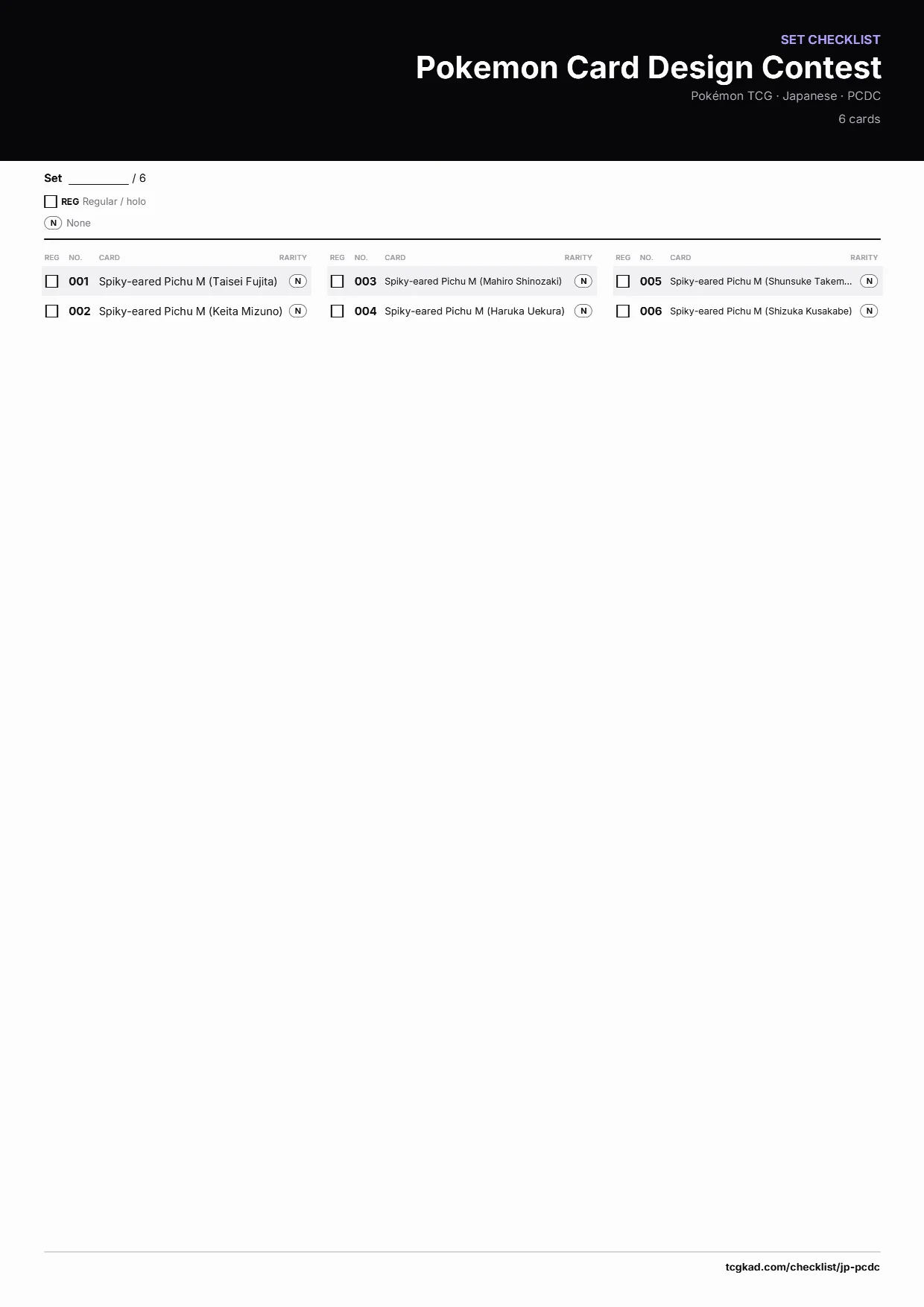 Pokemon Card Design Contest checklist